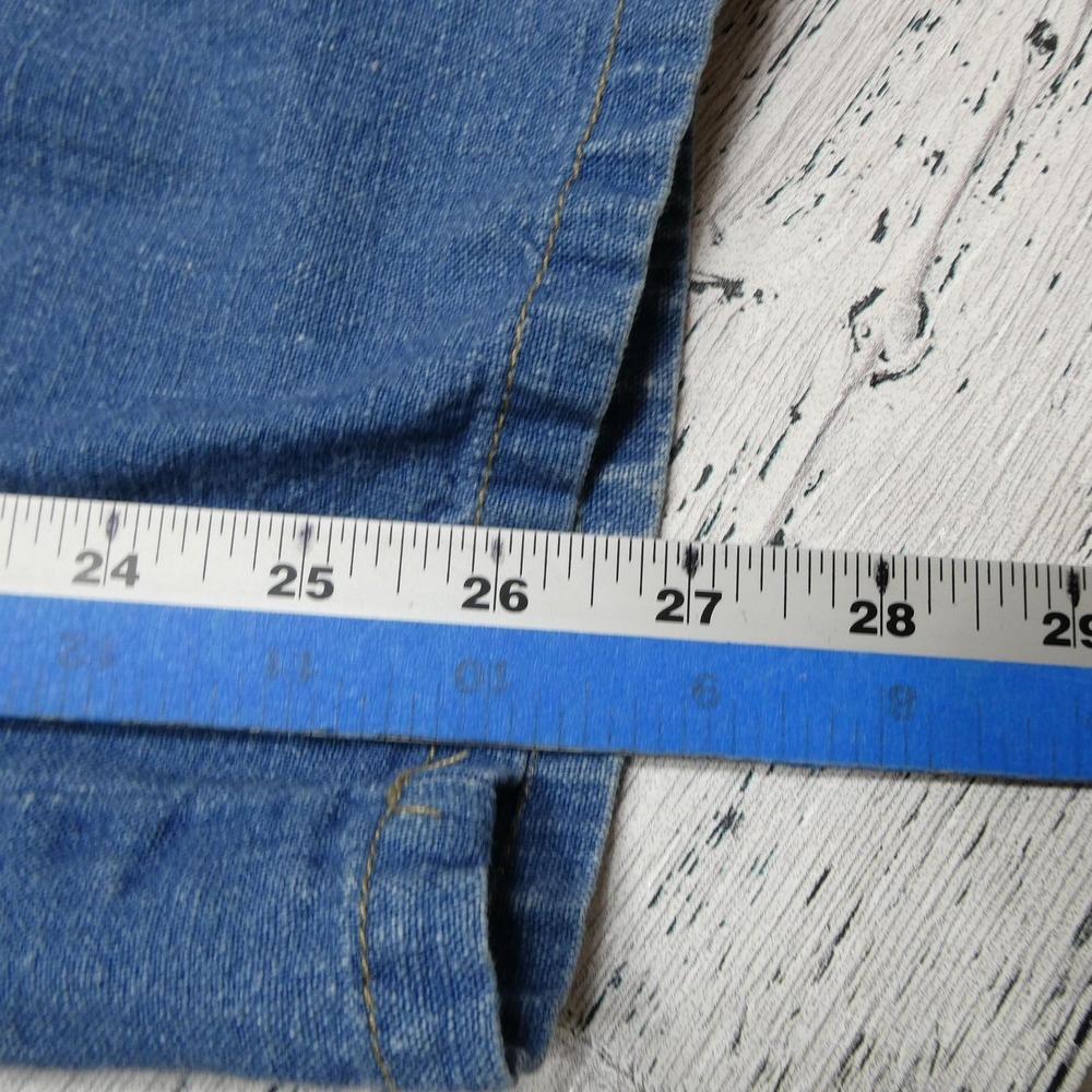 Eddie Bauer Jeans Womens Petite 12 Blue Denim Linen Cotton Blend Zip Fly Casual - Picture 7 of 10